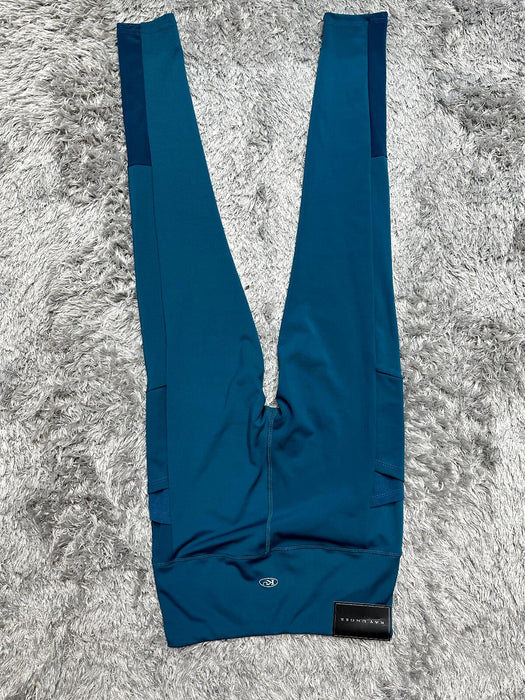NWT Kay Unger 4 pocket Teal Yoga mesh  leggings Pants. size S