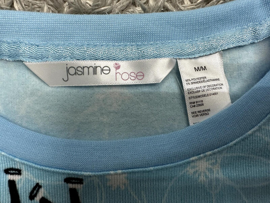 Jasmine women's Rose Pajama Set Women' Medium Christmas in blue