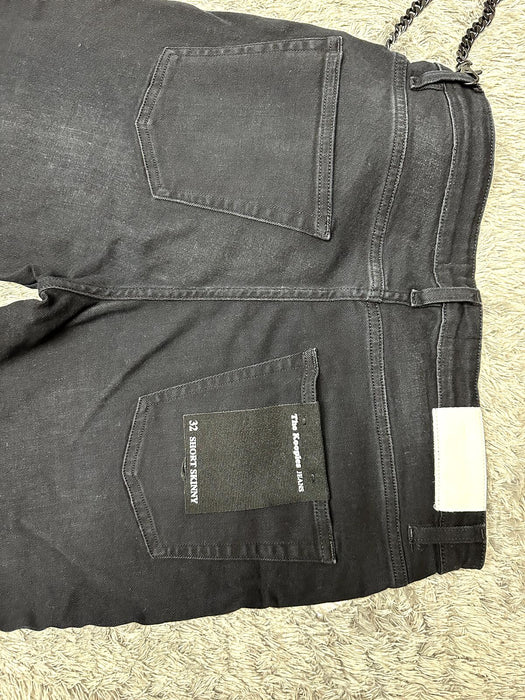 The Kooples  Skinny short -Fit Chain-Accent Jeans 32x28.5  in black grey $357