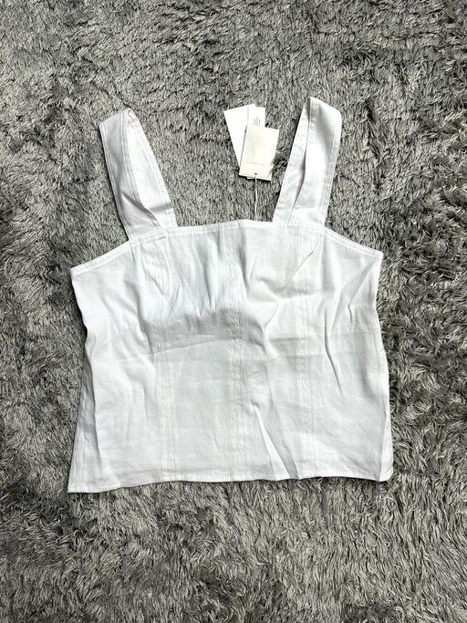 VINCE Cropped Wide Strap Shell Top $258 Size  4 fits smaller in white