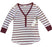 Treasure & Bond women’s 3/4 sleeve white rust striped linen henley top size XL