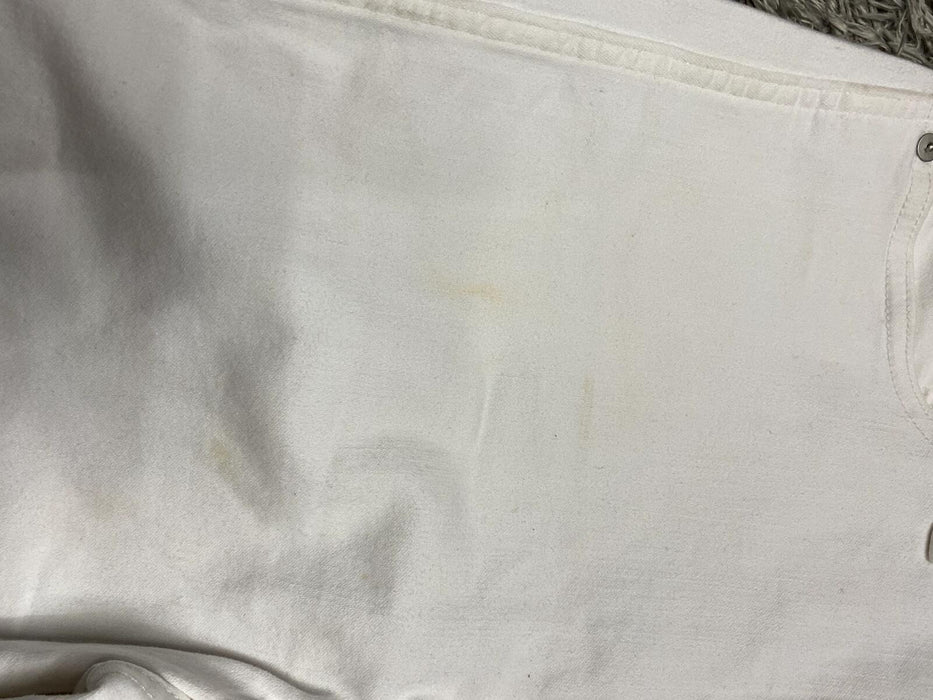 New Madewell Size 33 -  women's 10’’ High-Rise Skinny White Jeans AJ233 ( Stain)