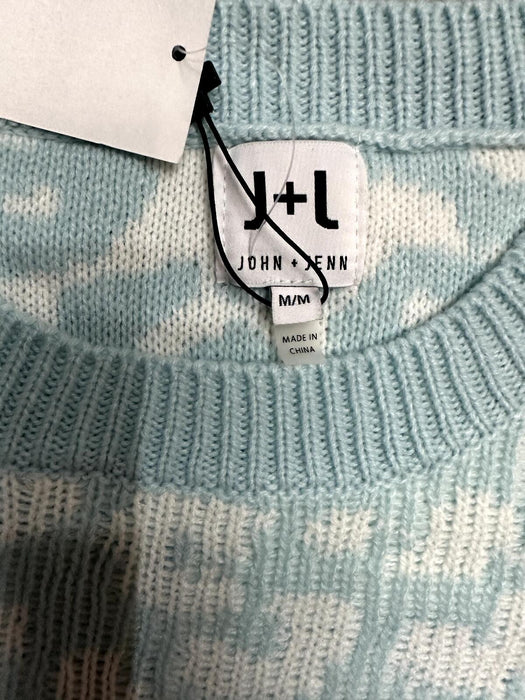 John & Jenn NORDSTROM Size M Leopard Print Dolman Sleeve Sweater blue