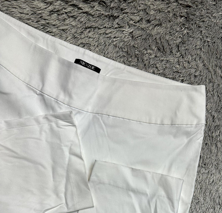 NIC+ZOE Plus Size Paper White Stretch Comfortable Pants 16W Retail $148