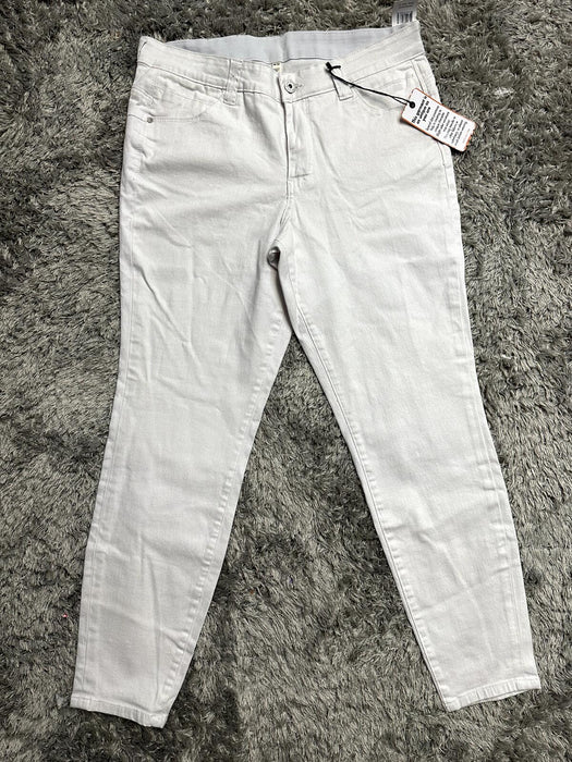 Jag Jeans Women's Cecilia Mid Rise Skinny Jeans W/Elastic Waist White Size 14/32