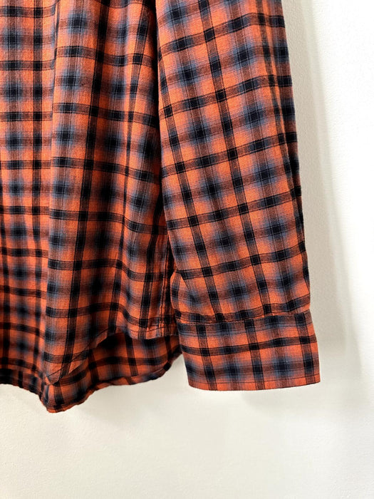 Diesel Men's Checked Long Sleeve Button Up Shirt In Burnt Orange Size L $148