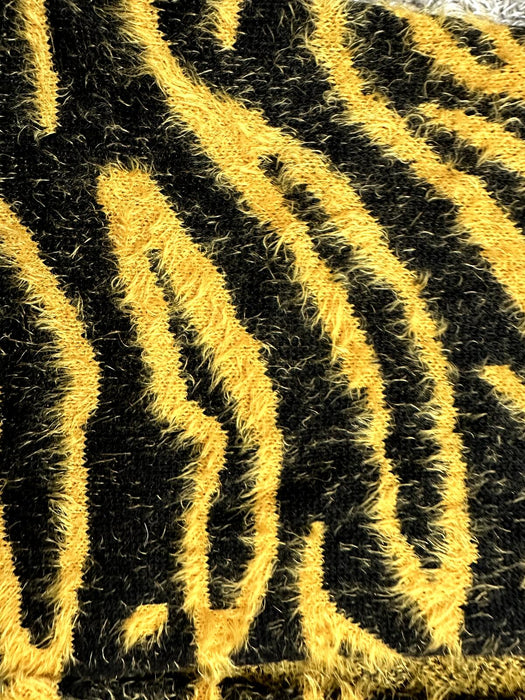 Susina Open-Front Long Cardigan Sweater Fuzzy Cozy Soft Tiger Print Size S