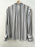 Club Monaco Long Sleeve Tonal Edge Striped Silk Shirt In Black/White Size L NWT