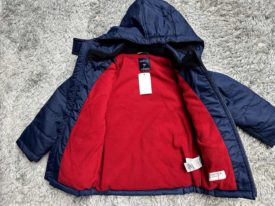 Nautica Little Boys' Water-Resistant Logo Bubble jacket Coat size 5 in navy