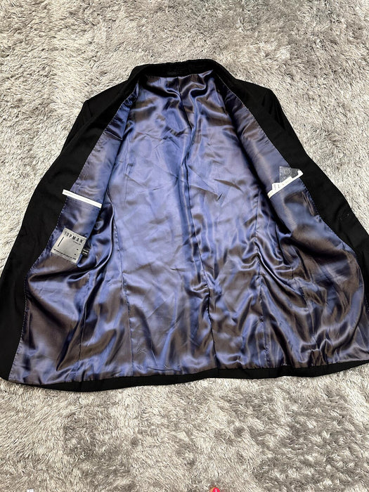 TOPMAN Black Skinny Fit Single Breasted Suit Blazer size 38R in black $170